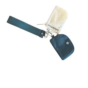 Lululemon Cream Wristlet with Silver Hardware